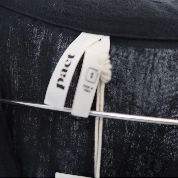 Pact Black Button-Front Jumpsuit with Tie Waist - Picture 4 of 7